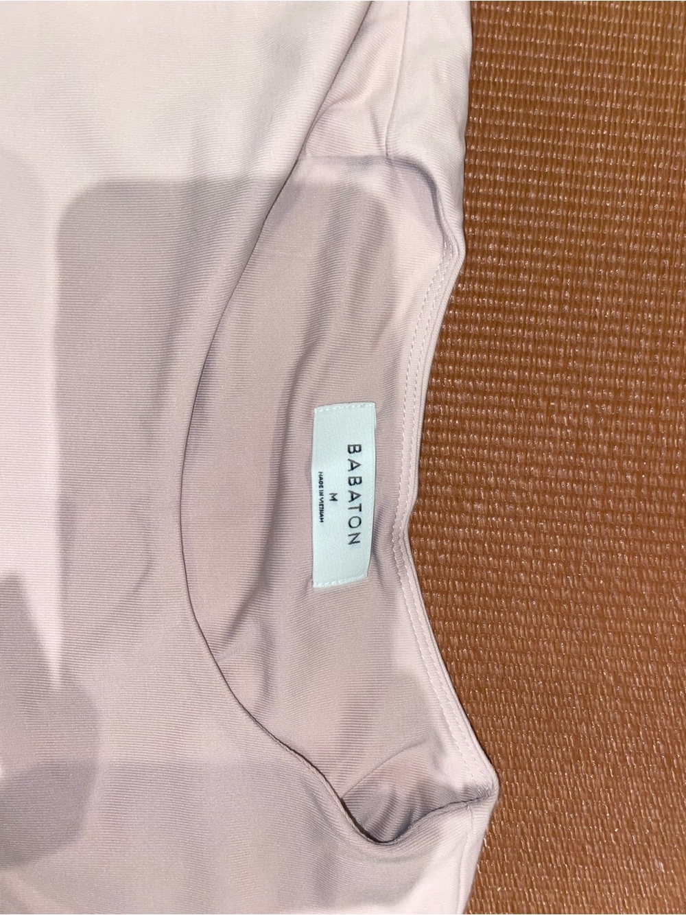 Aritzia Babaton Short-Sleeve One-Piece Bodysuit in Light Blush - Picture 2 of 3
